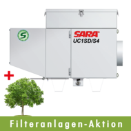 Emulsionsnebel-Abscheider UC2SD/S4 (rechts) mit Regler